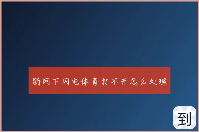 弱网下闪电体育打不开怎么处理